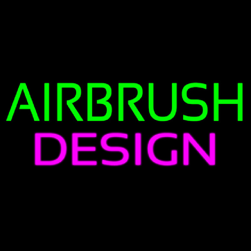 Green Airbrush Design Neon Skilt