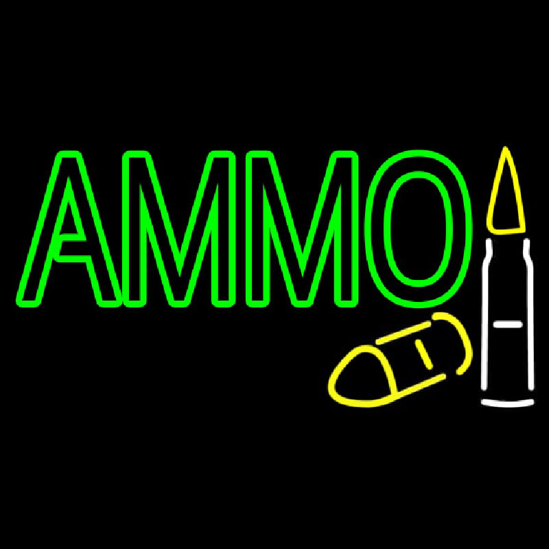 Green Ammo Neon Skilt