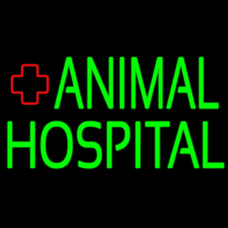 Green Animal Hospital Logo 2 Neon Skilt