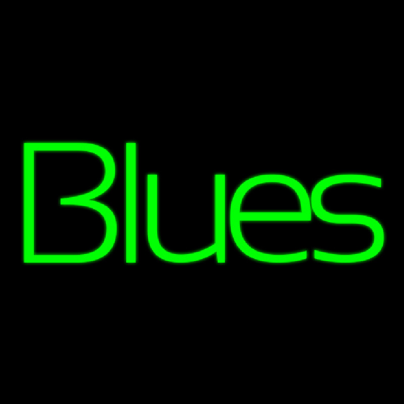 Green Blues Cursive 1 Neon Skilt