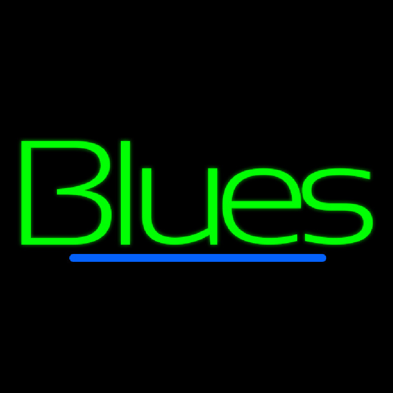 Green Blues Cursive 2 Neon Skilt