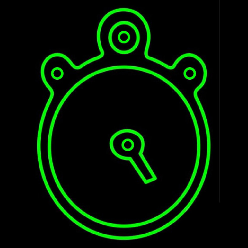 Green Clock Neon Skilt