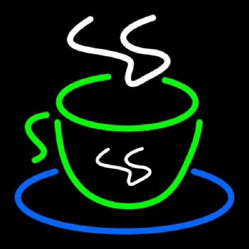 Green Coffee Cup Neon Skilt