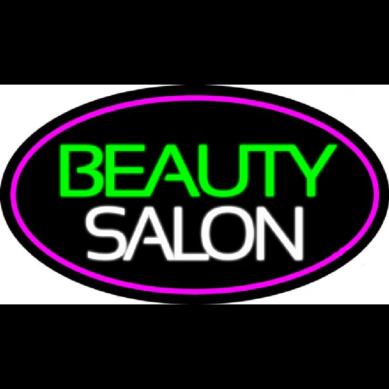 Green Cursive Beauty Block Salon Neon Skilt