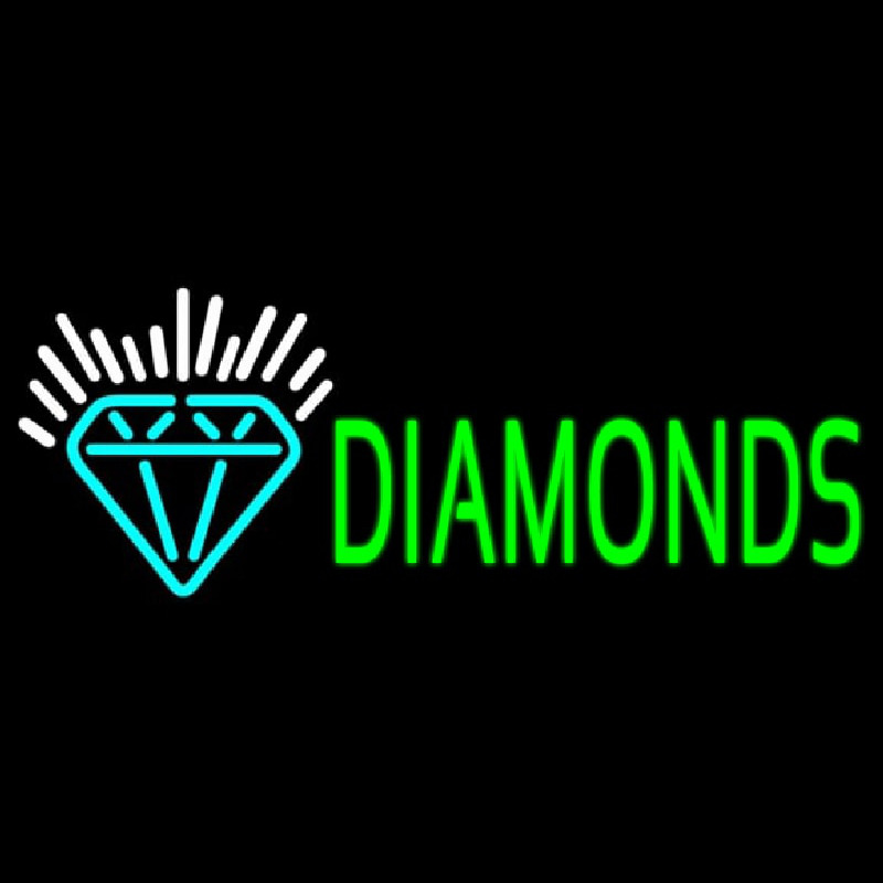Green Diamonds Logo Neon Skilt