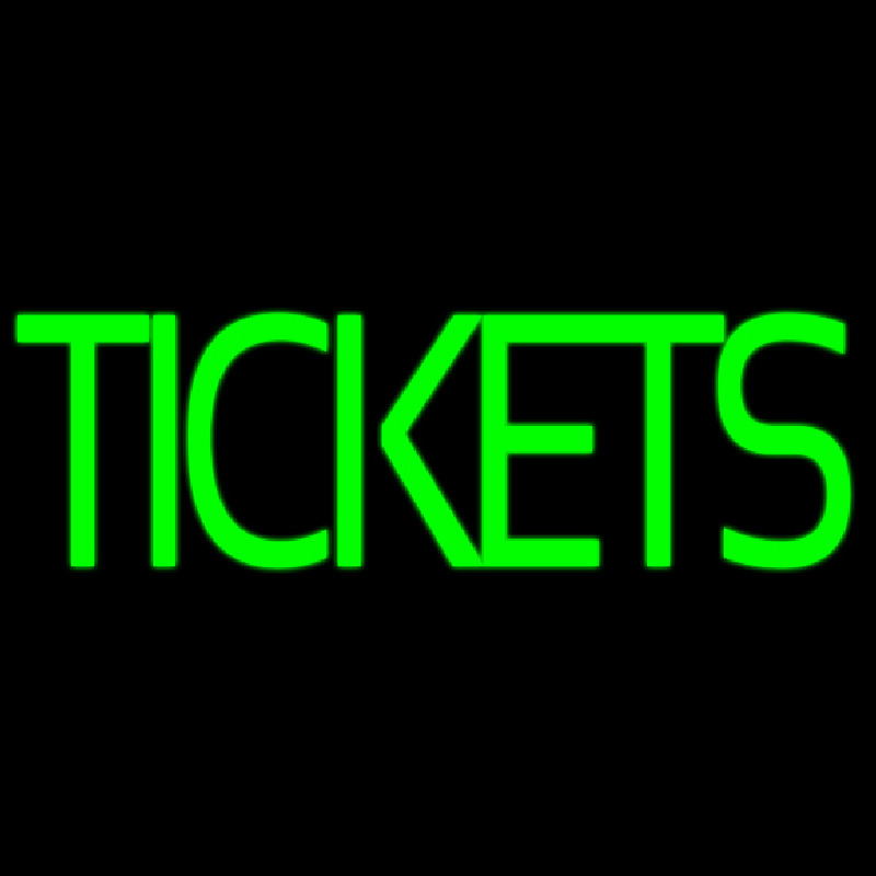 Green Double Stroke Tickets Neon Skilt