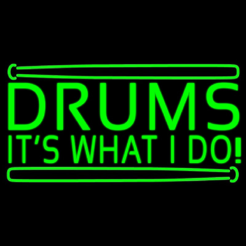 Green Drums Neon Skilt