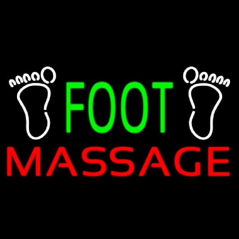 Green Foot Massage With Logo Neon Skilt