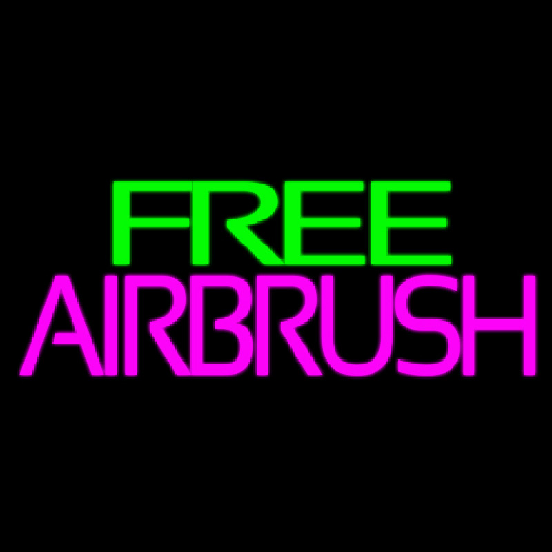 Green Free Pink Airbrush Neon Skilt