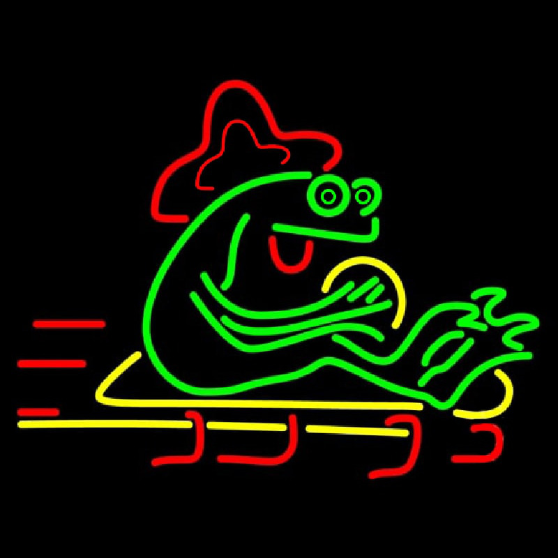 Green Frog Neon Skilt