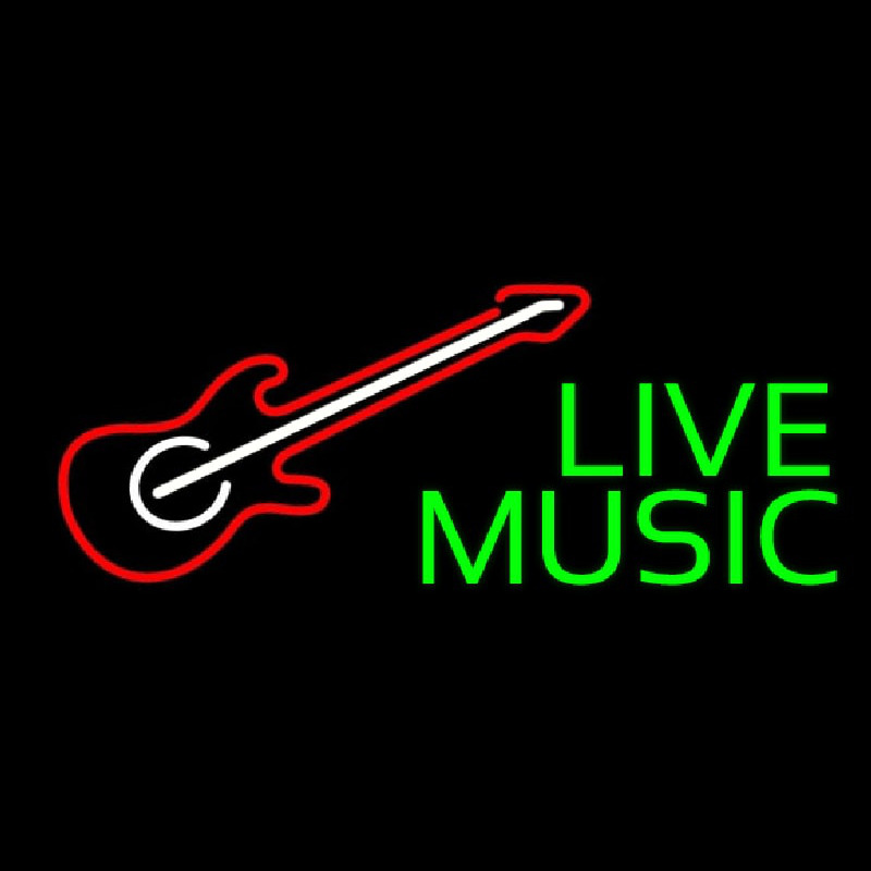 Green Live Music 2 Neon Skilt