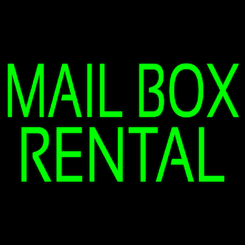 Green Mailbo  Rental Neon Skilt