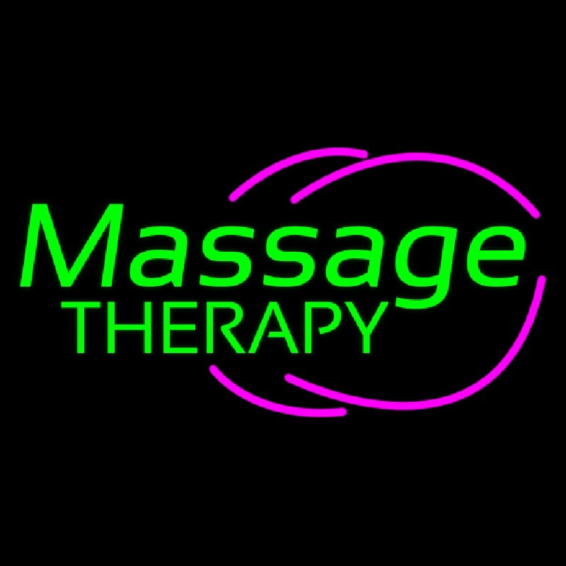 Green Massage Therapy Neon Skilt