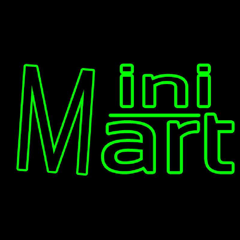 Green Mini Mart Neon Skilt