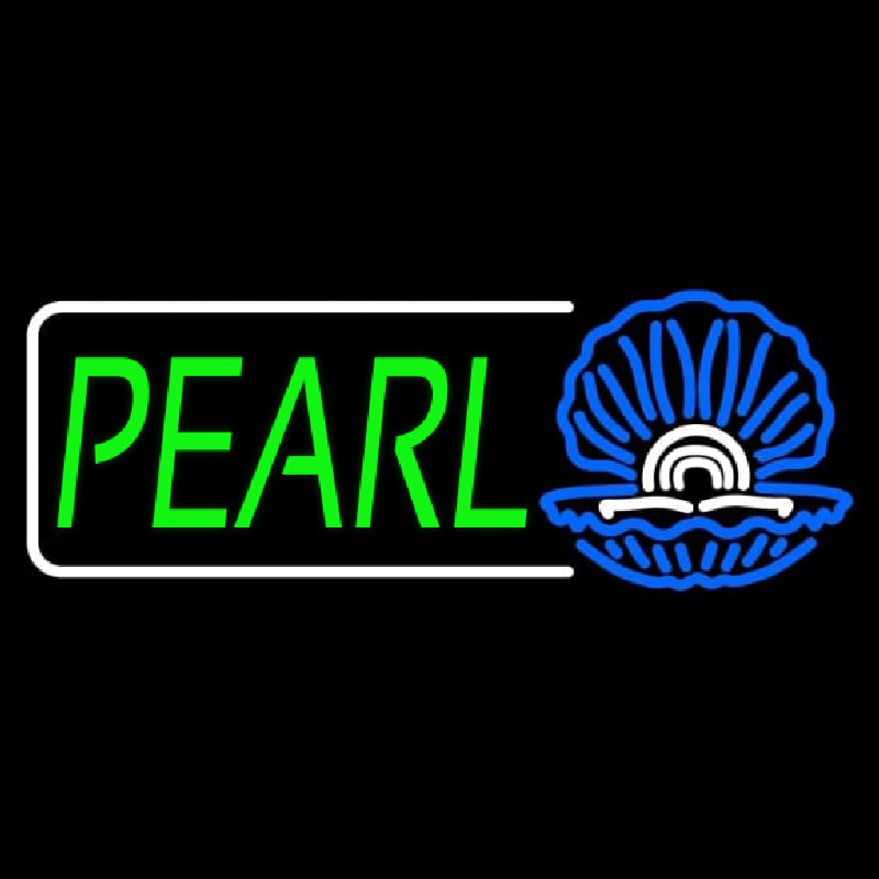 Green Pearl White Border Neon Skilt