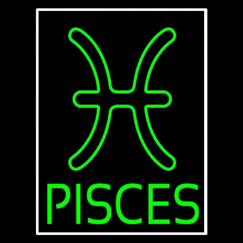 Green Pisces Neon Skilt