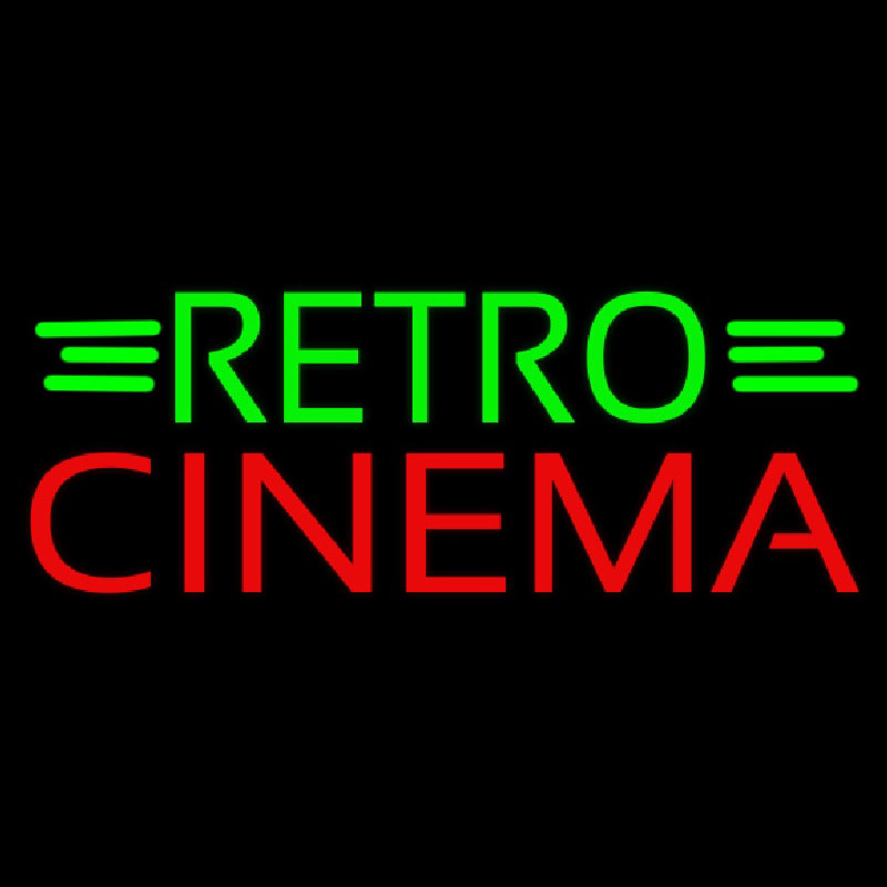 Green Retro Red Cinema Neon Skilt