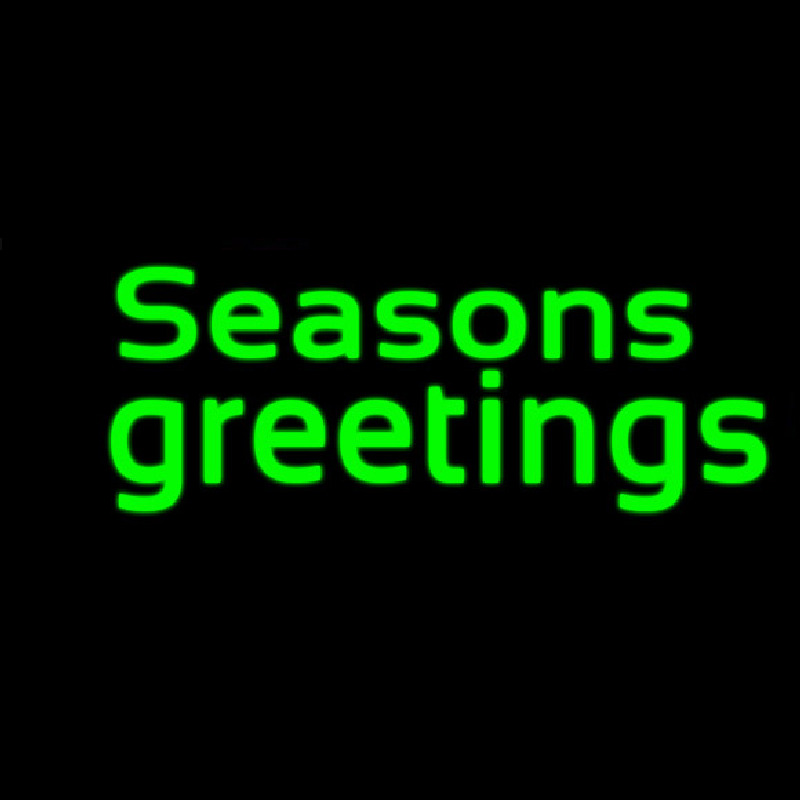 Green Seasons Greetings Neon Skilt