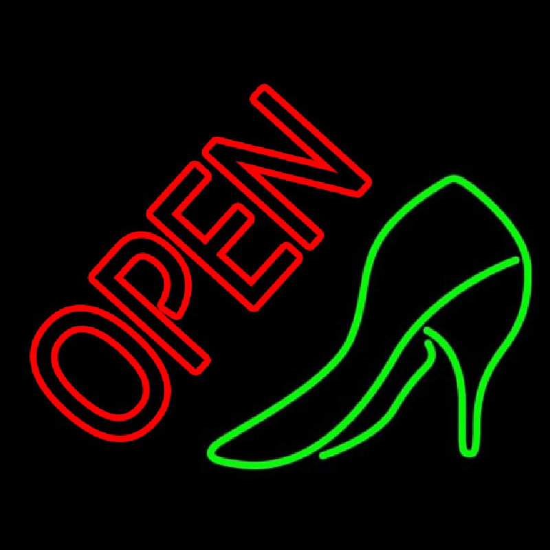 Green Shoe Open Neon Skilt