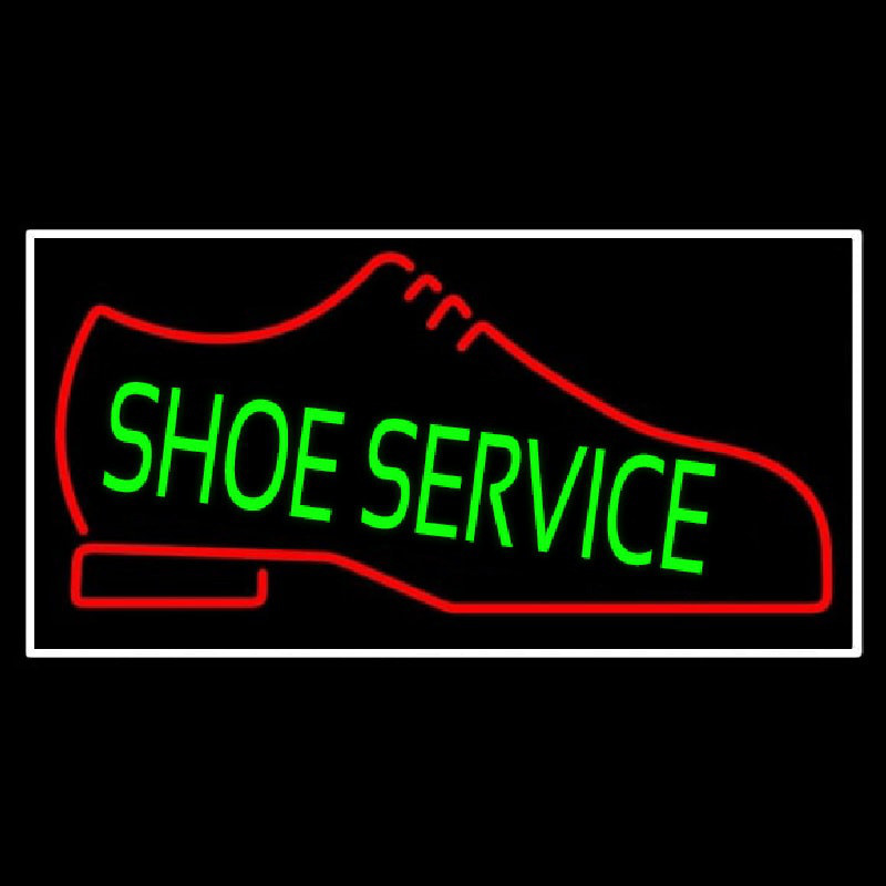 Green Shoe Service Neon Skilt