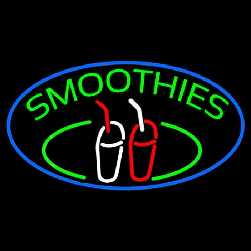 Green Smoothies With Glass Neon Skilt