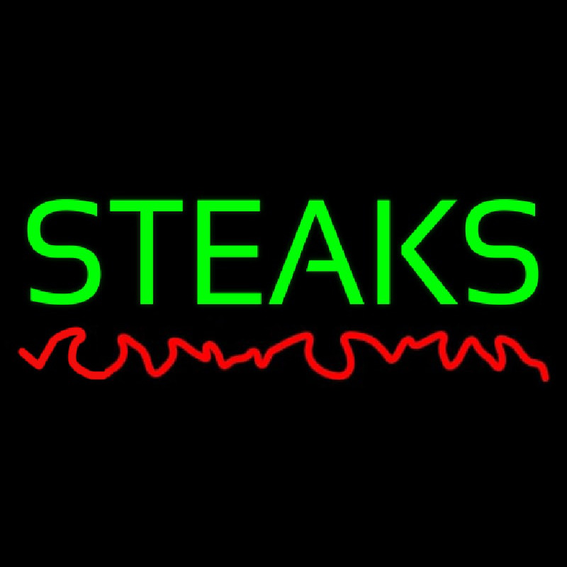 Green Steaks Neon Skilt