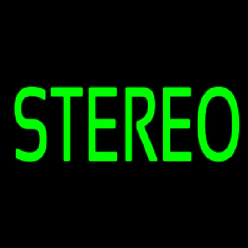 Green Stereo Block 2 Neon Skilt