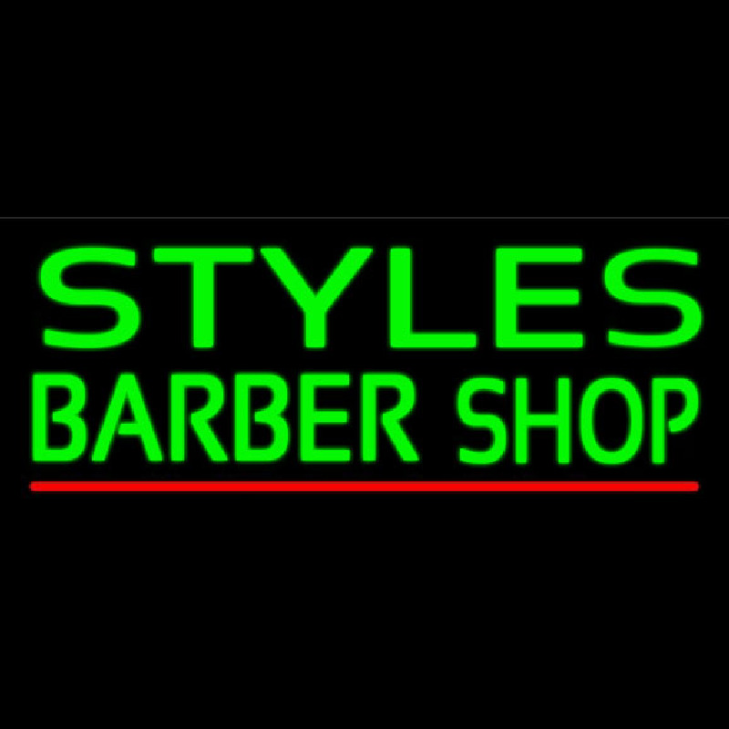 Green Styles Barber Shop Neon Skilt