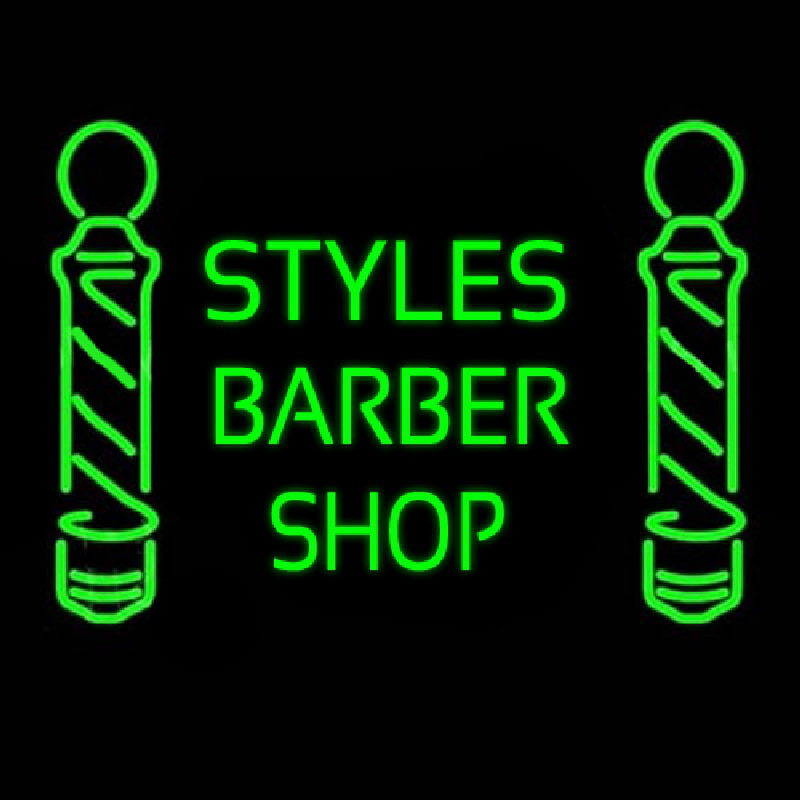 Green Styles Barber Shop Neon Skilt