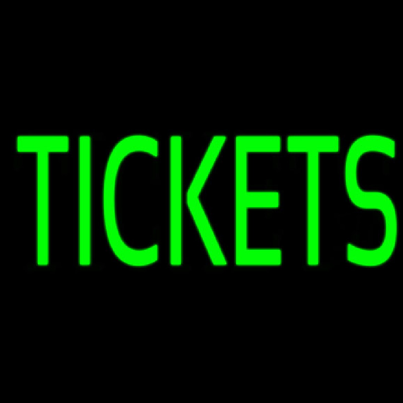 Green Tickets Block Neon Skilt