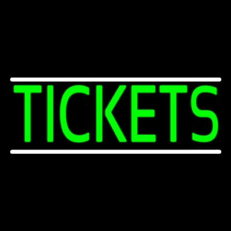 Green Tickets Lines Neon Skilt