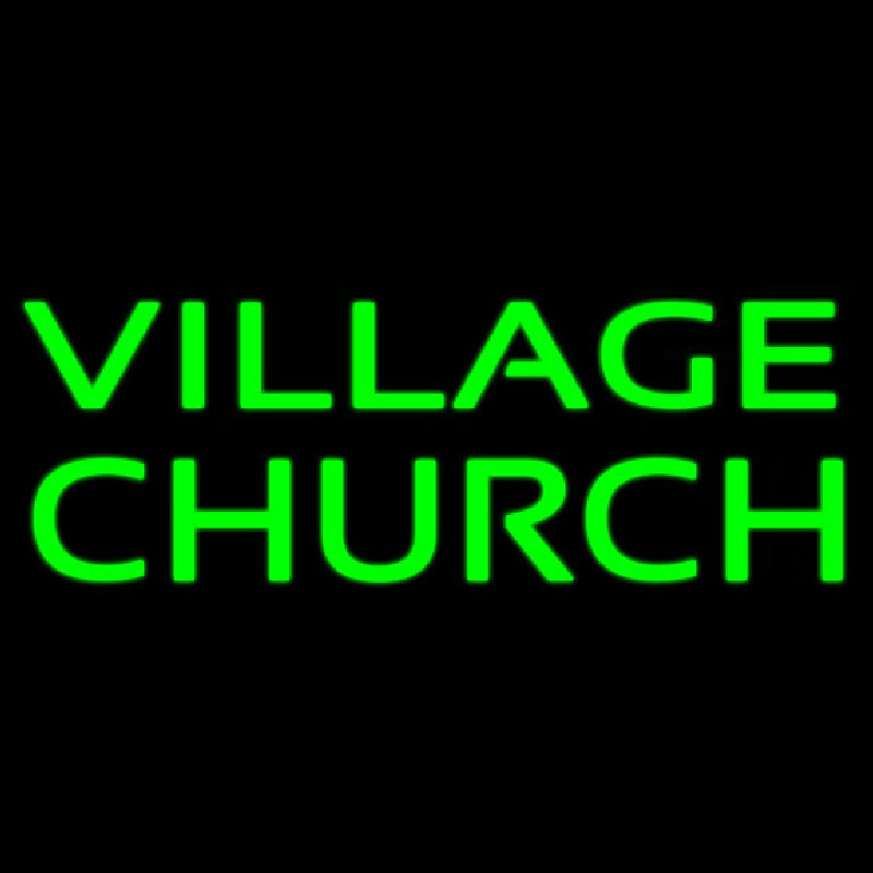 Green Village Church Neon Skilt