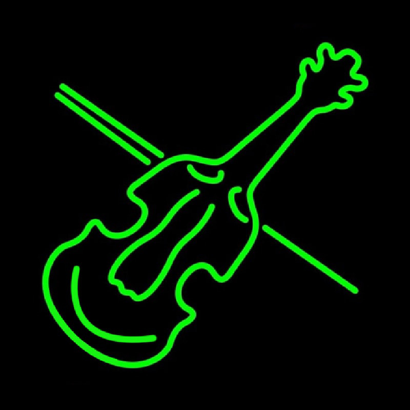 Green Violin Neon Skilt