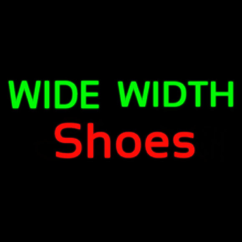 Green Wide Width Red Shoes Neon Skilt