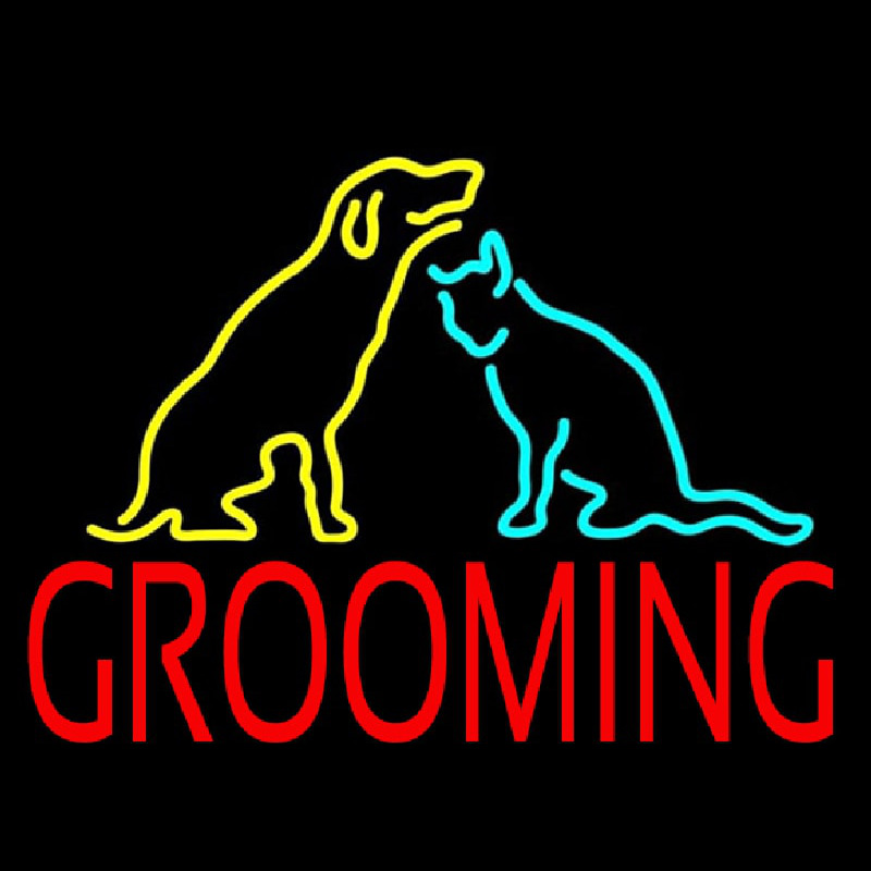 Grooming Logo 1 Neon Skilt