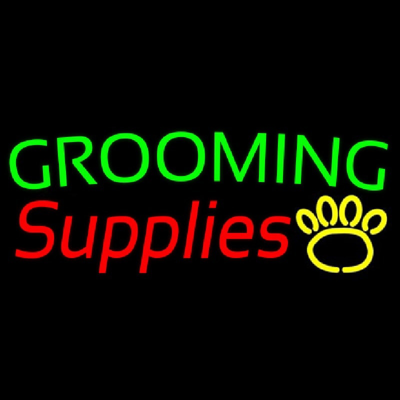 Grooming Supplies Neon Skilt