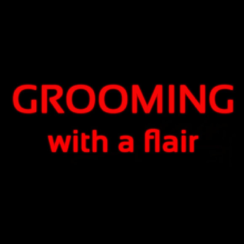 Grooming With A Flair Neon Skilt