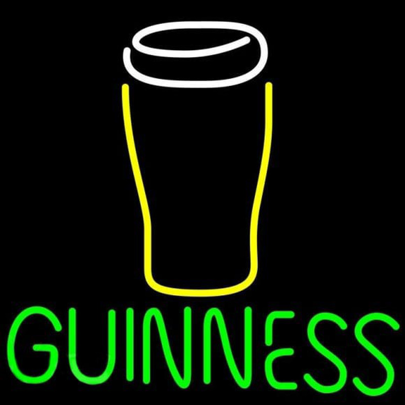 Guinness Glass 2 Beer Sign Neon Skilt