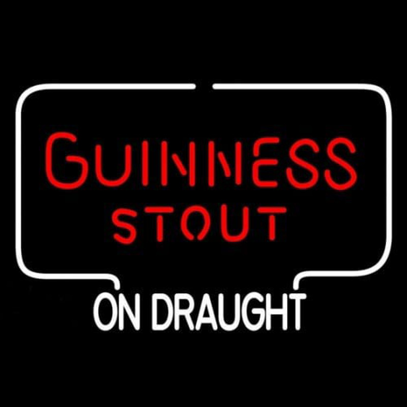 Guinness Stout ON DRAUGHT Neon Skilt