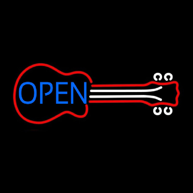 Guitar Open 3 Neon Skilt