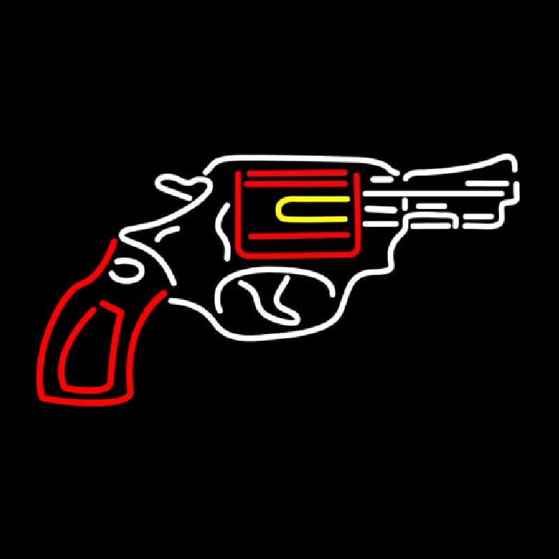 Gun Logo Neon Skilt