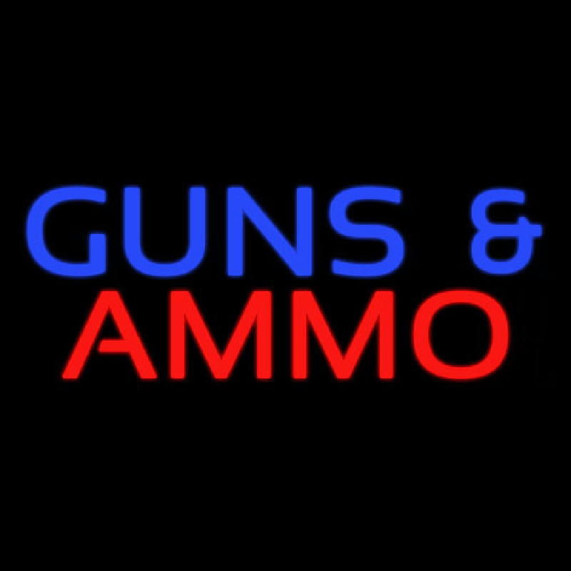 Guns And Ammo Neon Skilt