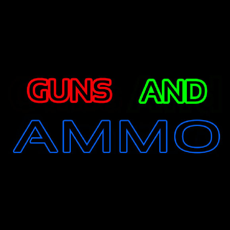 Guns And Ammo Neon Skilt