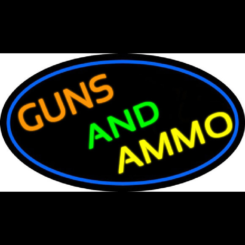 Guns And Ammo Neon Skilt