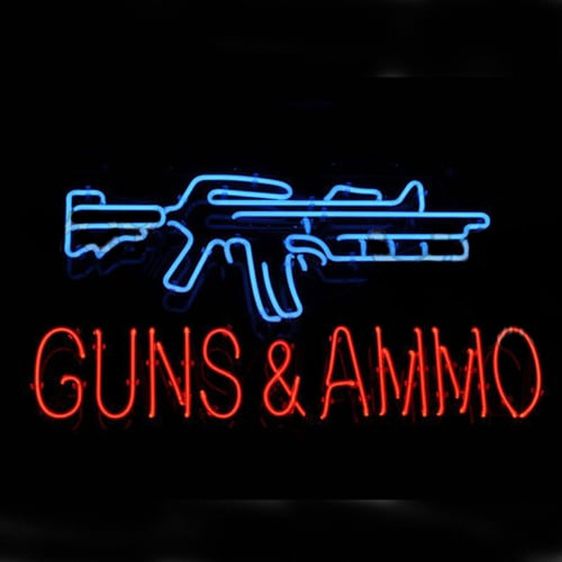 Guns And Ammo Neon Skilt