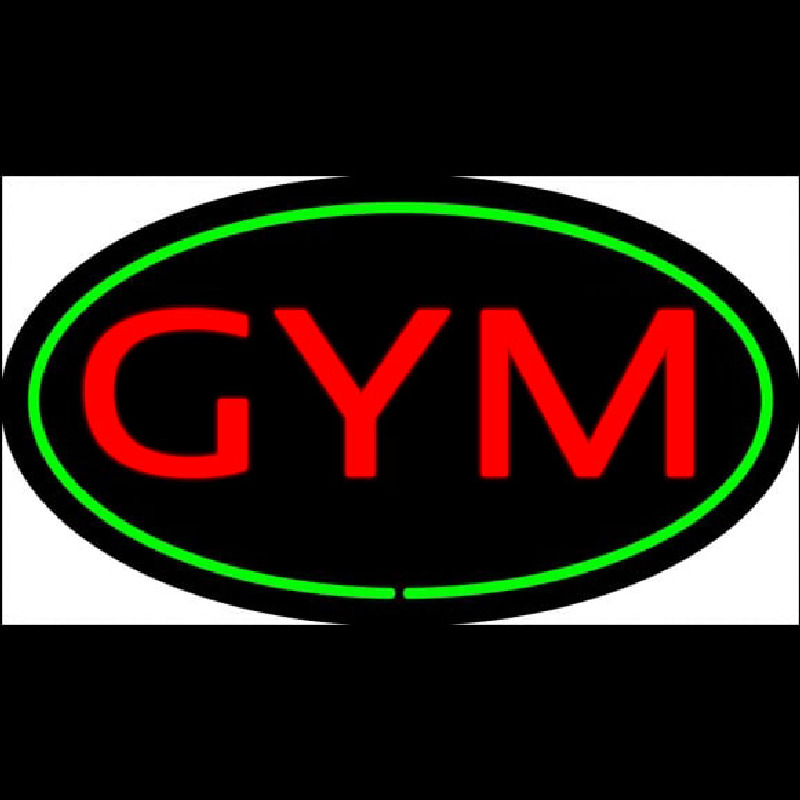 Gym Oval Green Neon Skilt