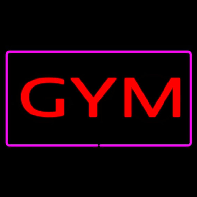 Gym Rectangle Purple Neon Skilt