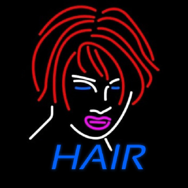 Hair Girl Logo Neon Skilt