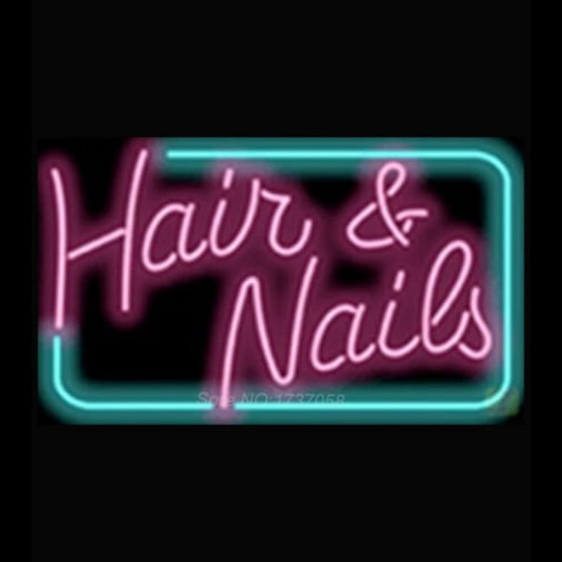 Hair and Nails Neon Skilt