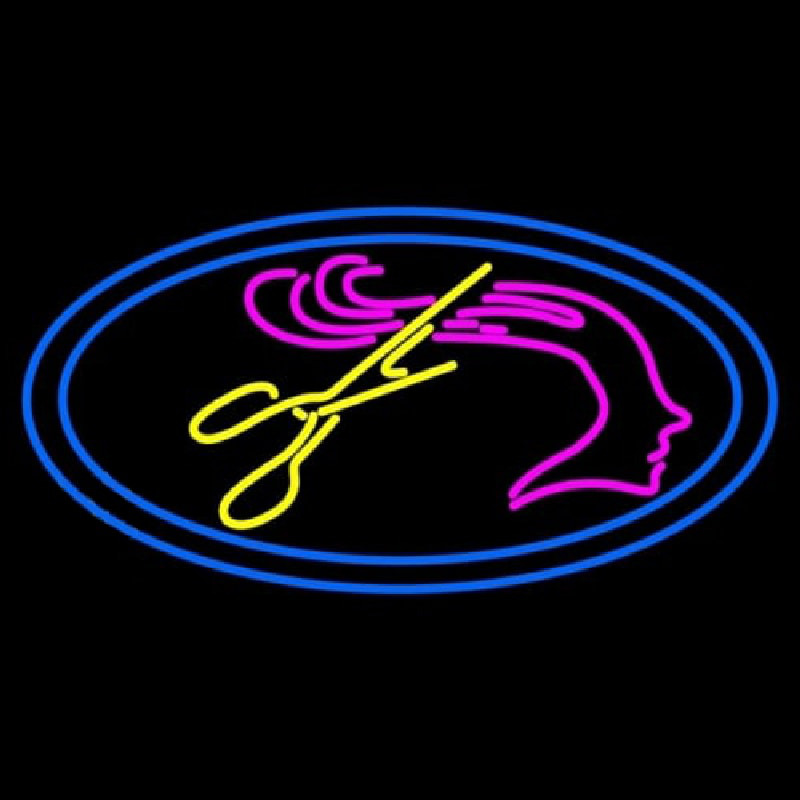 Haircut Logo Neon Skilt